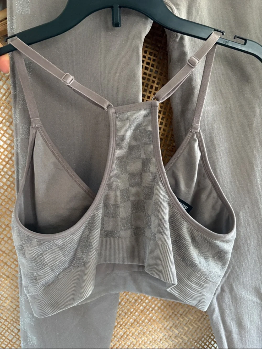 Victorias Secret Pink Seamless Checker Bralette & Legging Set - Taupe - Picture 5 of 5